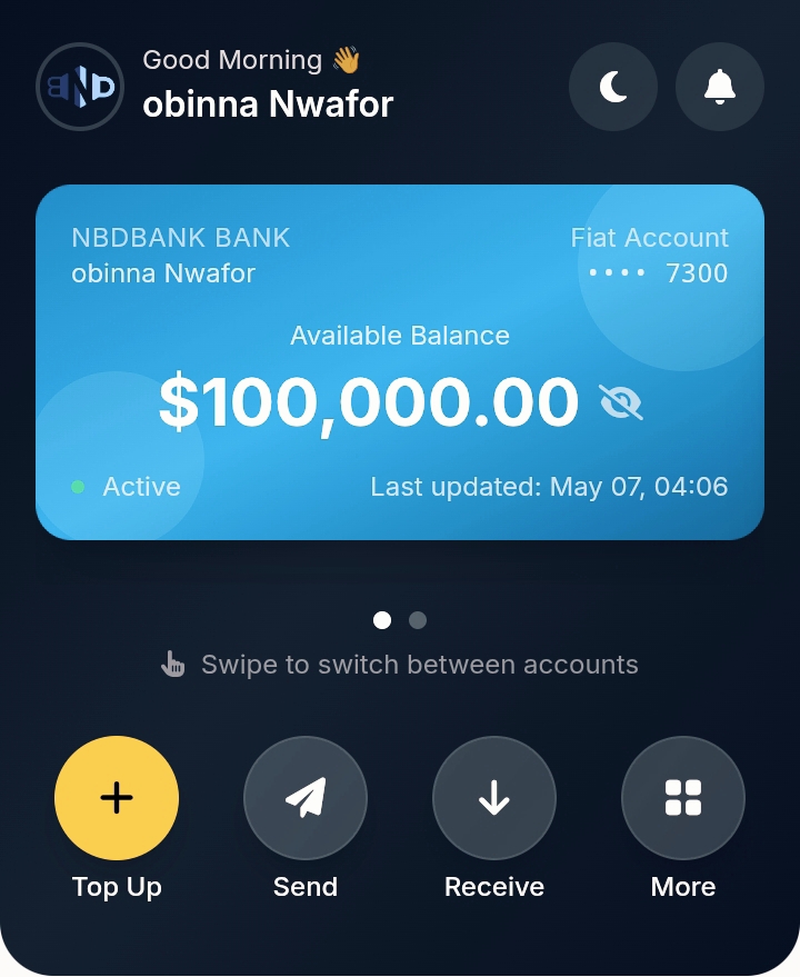 Banking website Dashboard 
